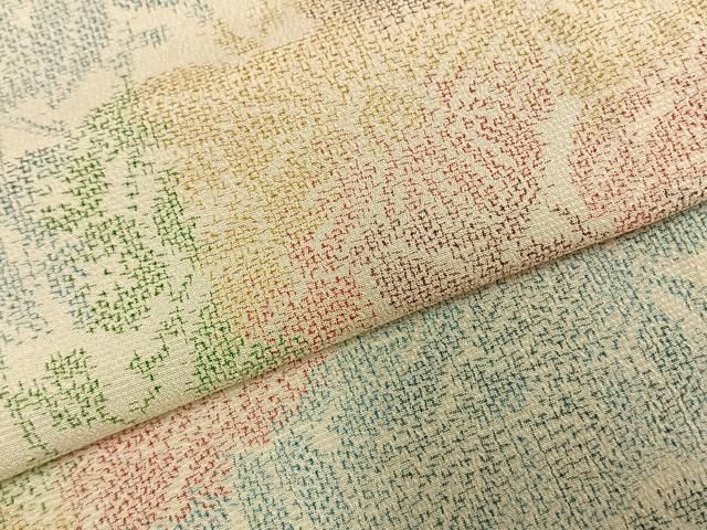 平和屋着物▽本塩沢 単衣 草花文 正絹 逸品 AABD0220fy - メルカリ