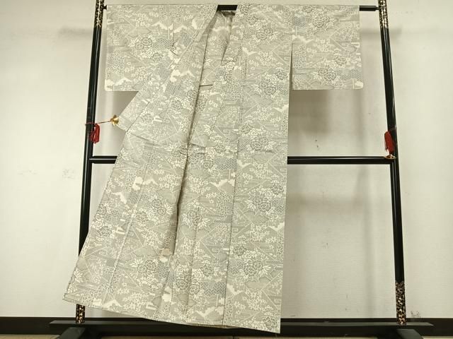 平和屋着物▽上質な紬 単衣 切嵌花文 正絹 逸品 AABD0221fy - メルカリ