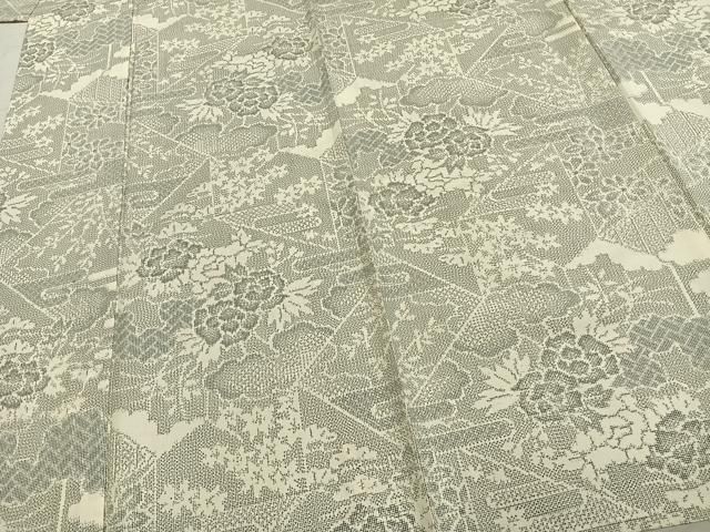 平和屋着物▽上質な紬 単衣 切嵌花文 正絹 逸品 AABD0221fy - メルカリ