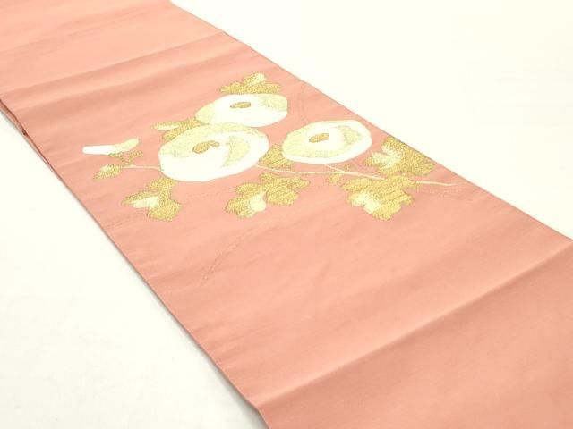 平和屋着物○爪掻き本綴れ 八寸名古屋帯 草花文 金糸 正絹 逸品