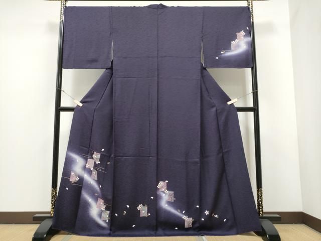 平和屋着物○訪問着 色紙舞桜文 暈し染め 金彩 正絹 逸品 CABA4815hy