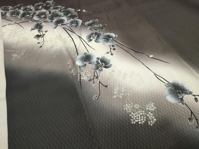 平和屋着物●訪問着　螺鈿　胡蝶蘭　枝垂れ花文　暈し染め　金銀彩　正絹　逸品　CABA1346gh 平和屋着物○訪問着 螺鈿 胡蝶蘭 枝垂れ花文 暈し染め 金銀