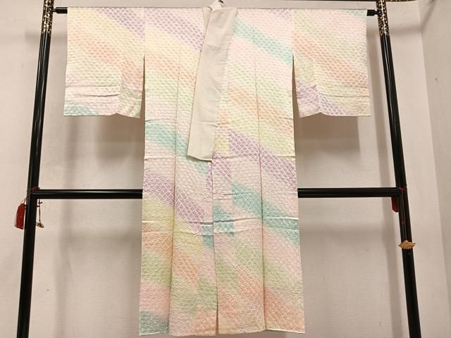 平和屋着物●長襦袢　袷　絞り　斜縞　正絹　逸品　未使用　AABD0825ph 平和屋着物○長襦袢 袷 絞り 斜縞 正絹 逸品 未使用 AABD0825ph