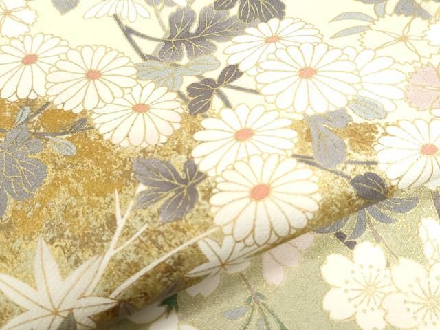 平和屋着物○豪華色留袖 地紙鶴秋草文 金彩 正絹 逸品 CAAZ3329yc 平和