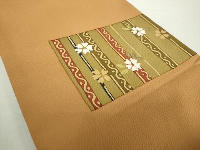 平和屋着物○九寸名古屋帯 横段文 金糸 正絹 逸品 未使用