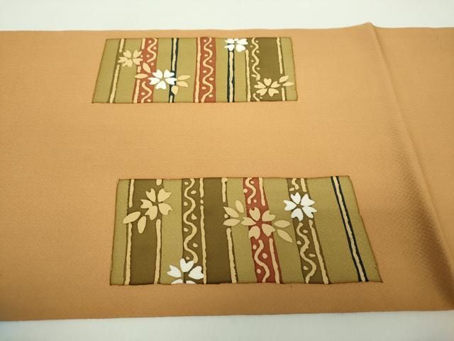 平和屋着物●九寸開き名古屋帯　刺繍　花間道　金糸　正絹　逸品　DAAZ0302ps 平和屋着物○九寸開き名古屋帯 刺繍 花間道 金糸 正絹 逸品