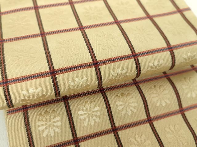 平和屋着物◎本場筑前博多織 八寸名古屋帯 縞 正絹 逸品 BAAV4962yc 平和