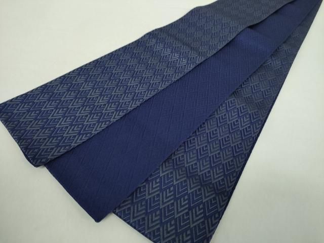 平和屋着物○男性 両面 角帯 紬地 霞文 黄唐茶色 憲法色