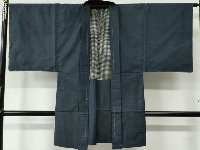 平和屋着物○男性 本場縞大島紬 アンサンブル 吉祥文 薩摩ロマン 証紙