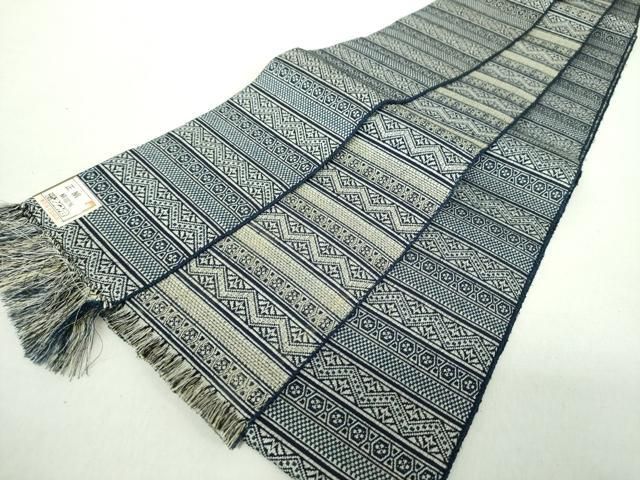 平和屋着物●男性　両面　角帯　横段文　正絹　逸品　DAAZ0331ps 平和屋着物○男性 両面 角帯 横段文 正絹 逸品 DAAZ0331ps