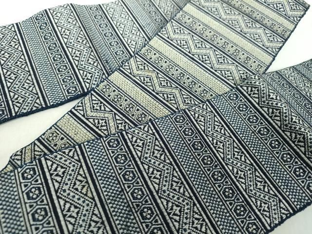 平和屋着物●男性　両面　角帯　横段文　正絹　逸品　DAAZ0331ps 平和屋着物○男性 両面 角帯 横段文 正絹 逸品 DAAZ0331ps