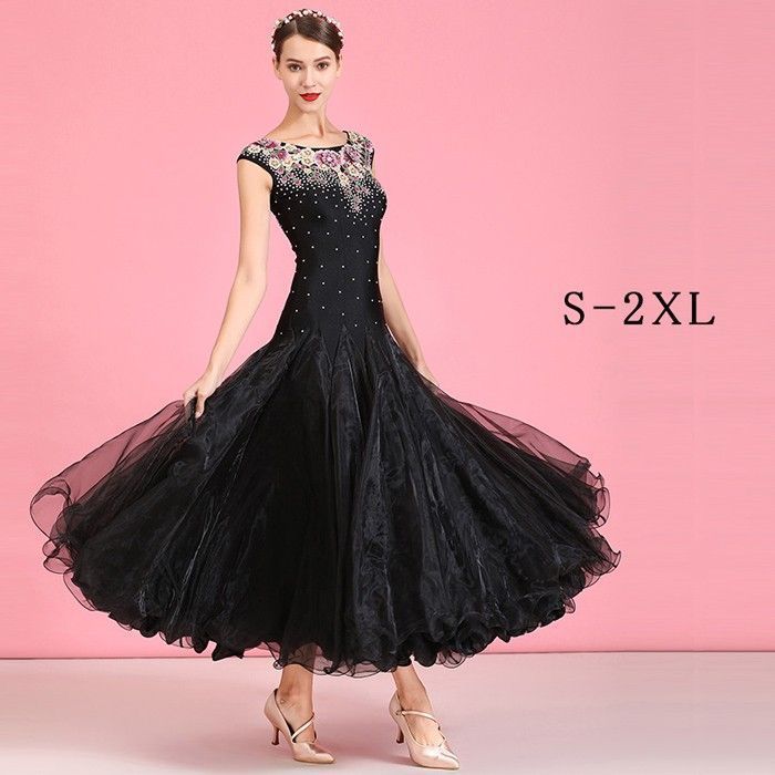 高品質 社交ダンス ドレス 社交ダンス衣装 長袖 花柄 初心者