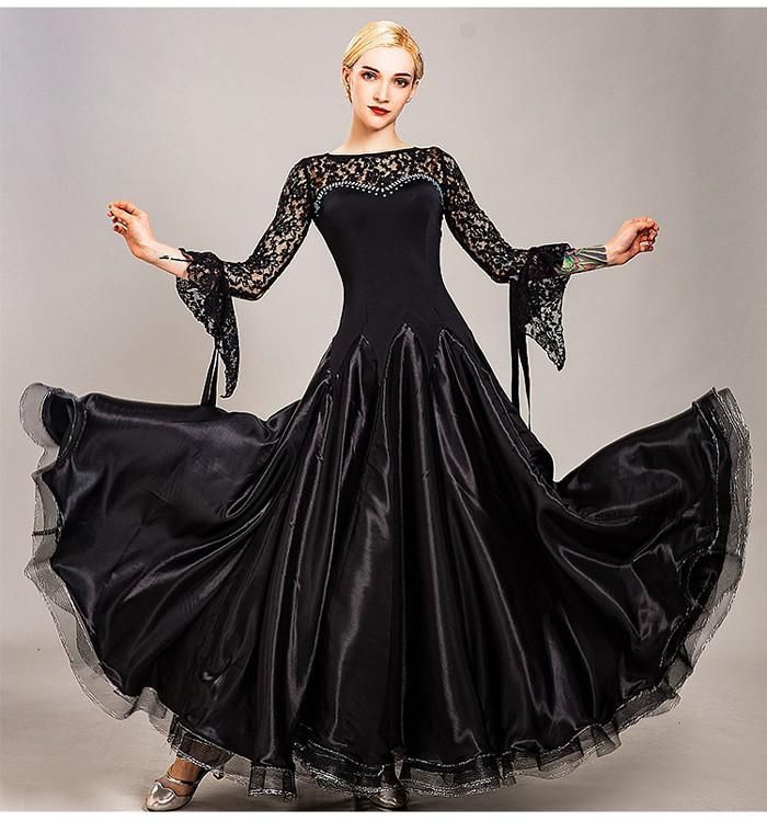 社交ダンスドレス フロート 上品 高品質 社交ダンス ドレス 長袖