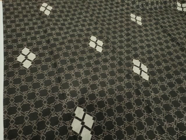 平和屋着物●本場大島紬　7マルキ　総絣　花菱文　ロング丈　正絹　逸品　未使用　DAAZ0205ps 平和屋着物○本場大島紬 7マルキ 総絣 花菱文 ロング丈 正絹 逸品 未