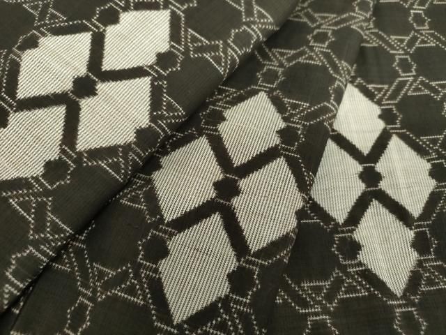 平和屋着物○本場大島紬 7マルキ 総絣 花菱文 ロング丈 正絹 逸品 未