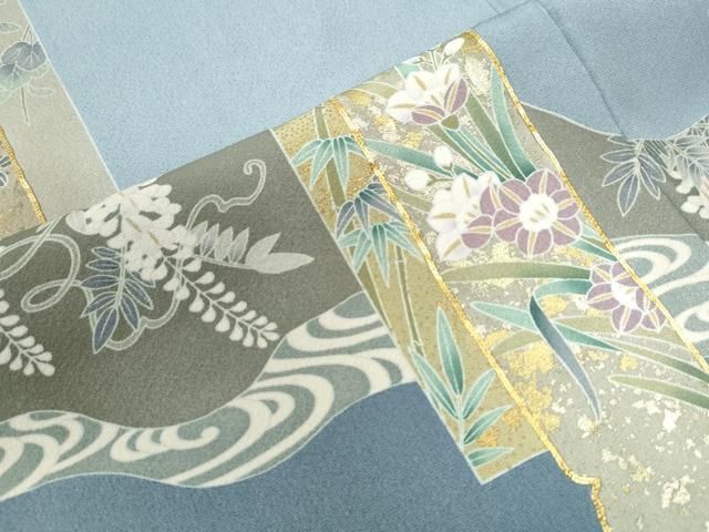 平和屋着物○豪華色留袖 駒刺繍 流水短冊飛鶴文 金彩 正絹 逸品 DAAY5261ud