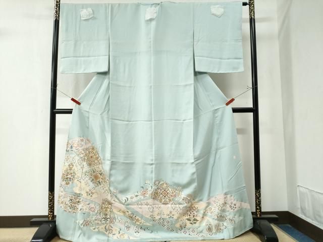 平和屋着物●豪華色留袖　作家物　更紗花唐草文　金彩　ロング丈　正絹　逸品　未使用　CAAZ3327yc 平和屋着物○豪華色留袖 作家物 更紗花唐草文 金彩 ロング丈