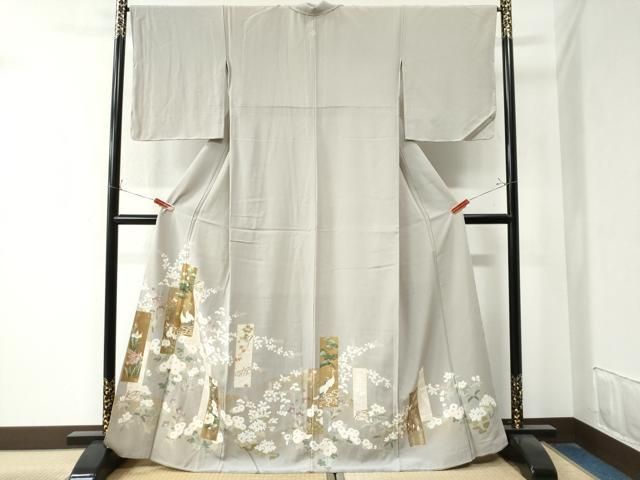 平和屋着物●豪華色留袖　駒刺繍　正倉院花文　金彩　正絹　逸品　CAAZ8812th 平和屋着物○豪華色留袖 駒刺繍 正倉院花文 金彩 正絹 逸品 CAAZ8812th