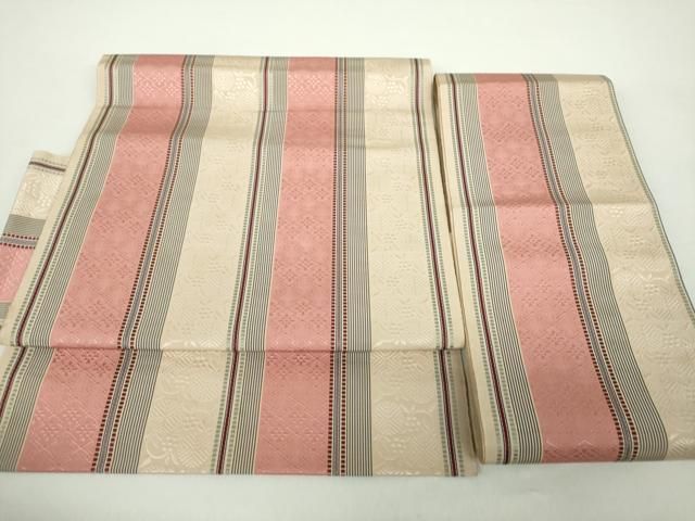 平和屋着物○本場筑前博多織 つけ帯 名物裂花間道 笹蔓