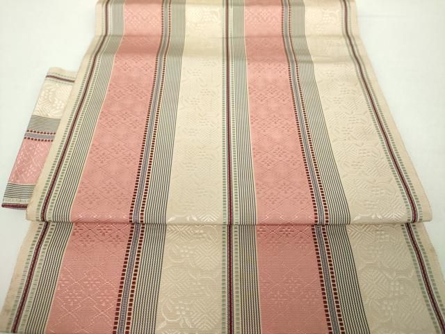 平和屋着物○本場筑前博多織 つけ帯 名物裂花間道 笹蔓