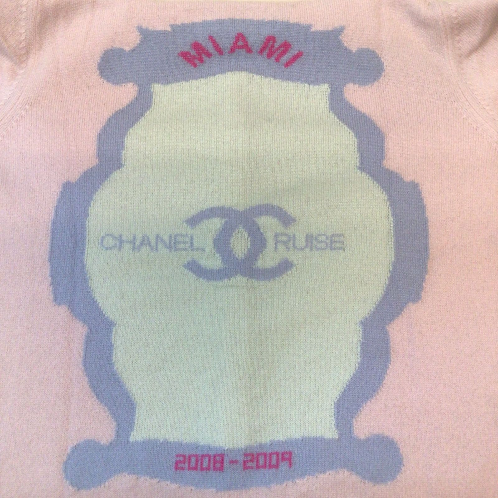 CHANEL CC ココマーク マイアミ　Tシャツ　カシミヤ100　38サイズ CHANEL シャネル CC クルーズ ココマーク ヴィンテージ マイアミ