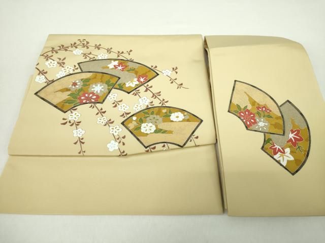 平和屋着物 つけ帯 枝垂れ花 地紙重ね花文 金彩 ps