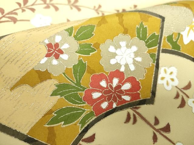  平和屋着物 つけ帯 枝垂れ花 地紙重ね花文 金彩 ps 付け帯 作り帯 帯