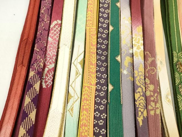 平和屋着物●和装小物　帯締め20本セット　高麗組　礼装用　笹浪組　翠嵐工房　金糸　未使用あり　逸品　CAAZ6291ju 平和屋着物○和装小物 帯締め20本セット 高麗組 礼装用 笹浪組 翠嵐