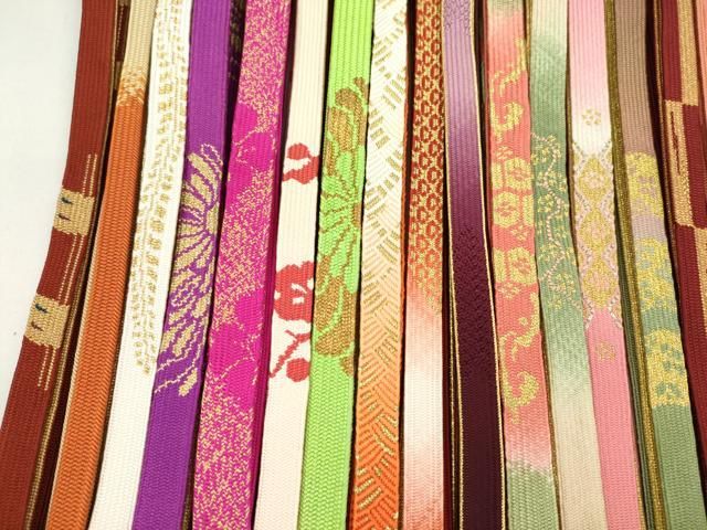 平和屋着物○和装小物 帯締め・帯揚げセット 霞文 高麗組 金糸 逸品 未