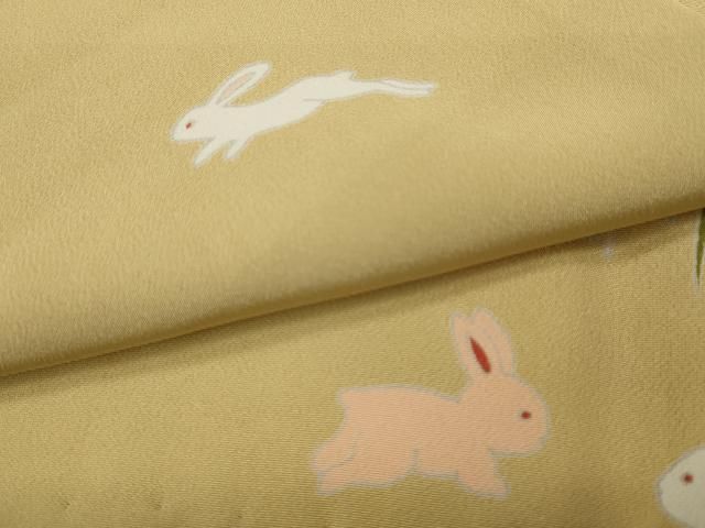 平和屋着物○長襦袢 無双仕立て 跳兎 ススキ 月 十五夜 半衿刺繍 正絹