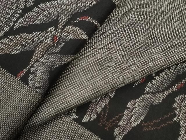 平和屋着物●本場大島紬　9マルキ　飛鶴麻の葉間道　正絹　逸品　CAAZ3261yc 平和屋着物○本場大島紬 9マルキ 飛鶴麻の葉間道 正絹 逸品 CAAZ3261yc