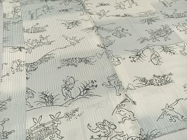 平和屋着物○上質な長襦袢 無双仕立て 鳥獣戯画 正絹 逸品 DAAX4679ps