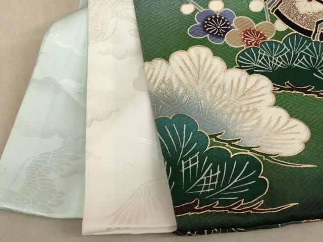 平和屋着物[]お宮参り 祝着 産着 初着 のしめ 男の子 鷹 鷲 刺繍 駒刺繍 手描き 地紙人物 兜 龍 松 狛