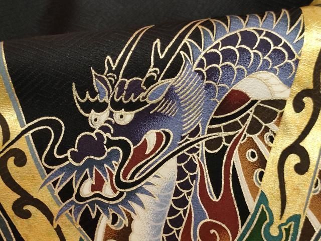 平和屋着物[]お宮参り 祝着 産着 初着 のしめ 男の子 鷹 鷲 刺繍 駒刺繍 手描き 地紙人物 兜 龍 松 狛