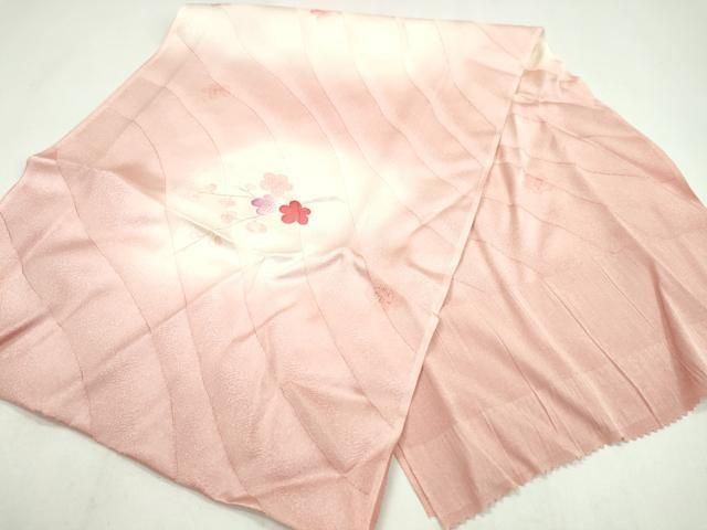 平和屋着物●和装小物　帯締め・帯揚げセット　枝梅文　暈し染め　珊瑚色　あい美苑　逸品　未使用　CAAZ6235ju 平和屋着物○和装小物 帯締め・帯揚げセット 枝梅文 暈し染め 珊瑚色