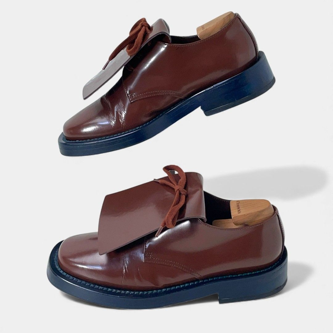 マルニ ブラウン キルト レースアップシューズ - メルカリ