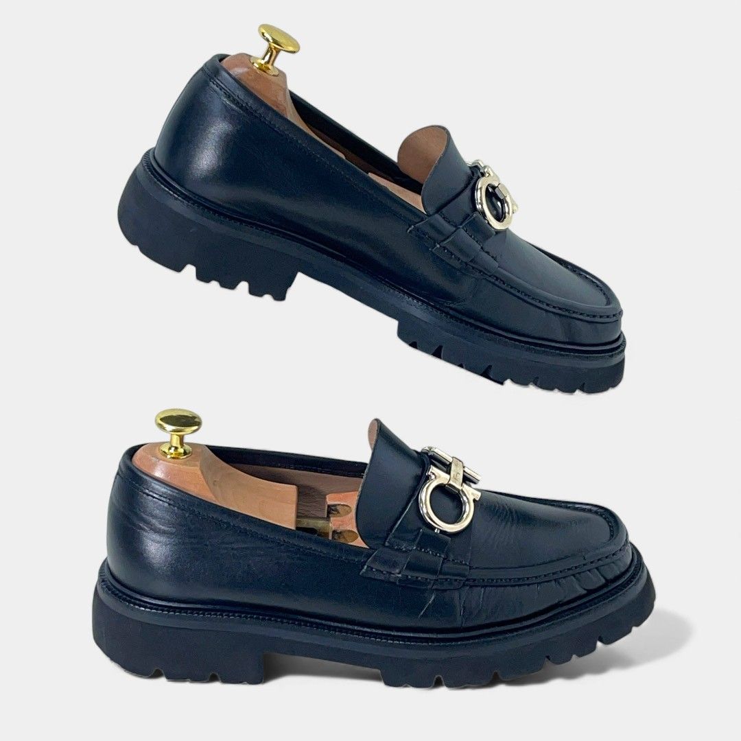 フェラガモ ブラック ガンチーニ 厚底 ローファー BLEECKER - メルカリ