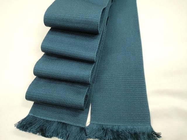 平和屋着物●男性　本場筑前博多織　角帯　藍色　正絹　逸品　DAAZ4097cm 平和屋着物○男性 本場筑前博多織 角帯 藍色 正絹 逸品 DAAZ4097cm