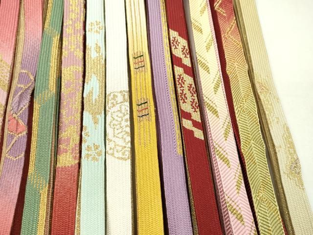平和屋着物●和装小物　帯締め20本セット　高麗組　笹浪組　礼装用　金糸　長尺あり　未使用あり　逸品　CAAZ6245ju 平和屋着物○和装小物 帯締め20本セット 高麗組 笹浪組 礼装用 金糸 長