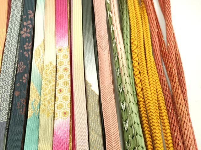 平和屋着物●和装小物　帯締め20本セット　高麗組　唐組　笹浪組　金糸　逸品　CAAZ6256ju 平和屋着物○和装小物 帯締め20本セット 高麗組 唐組 笹浪