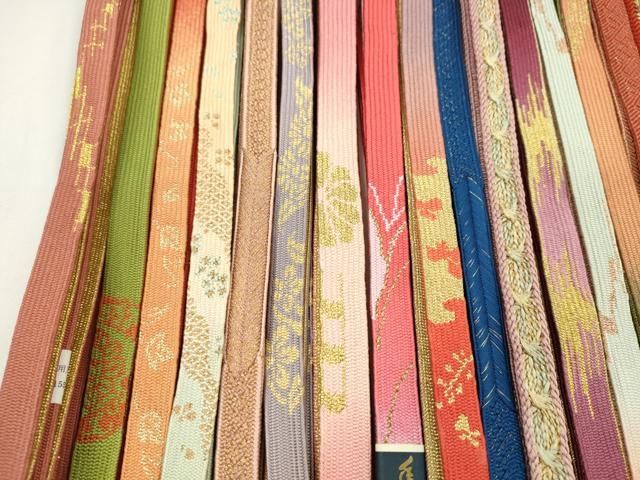 平和屋着物●和装小物　帯締め20本セット　高麗組　丸組　金糸　長尺あり　未使用あり　逸品　CAAZ6262ju 平和屋着物○和装小物 帯締め20本セット 高麗組 丸組 金糸 長