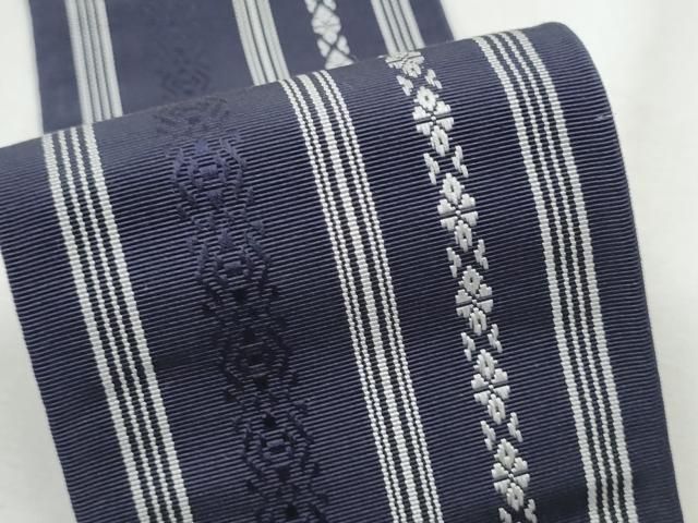 平和屋着物○男性 本場筑前博多織 両面 角帯 献上 正絹 逸品
