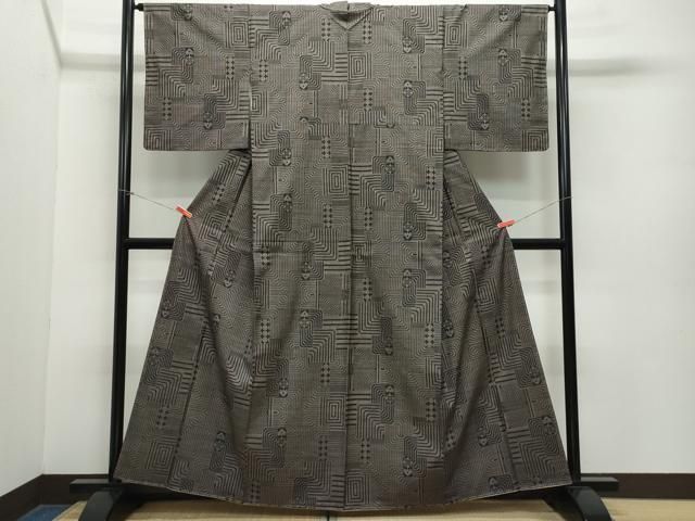 平和屋着物○本場大島紬 7マルキ 吉祥文 正絹 逸品 未使用 CAAZ8216vf