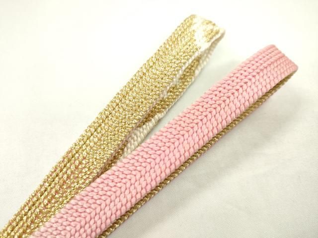 平和屋着物●和装小物　帯締め・帯揚げセット　舞桜文　金銀彩　逸品　未使用　CAAZ6224ju 平和屋着物○和装小物 帯締め・帯揚げセット 舞桜文 金銀彩 逸品 未