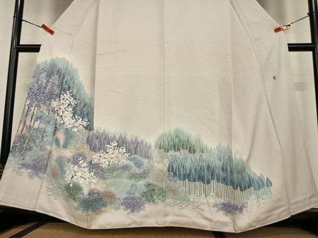 平和屋着物○豪華色留袖 友禅 作家物 風景文 暈し染め ロング丈 正絹
