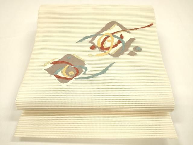 平和屋着物＊夏物 八寸名古屋帯 絽綴れ 霞文 正絹 逸品 DAAY8252cm