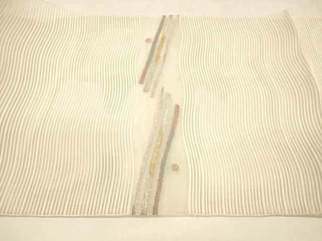 平和屋着物＊夏物 八寸名古屋帯 絽綴れ 横段文 正絹 逸品