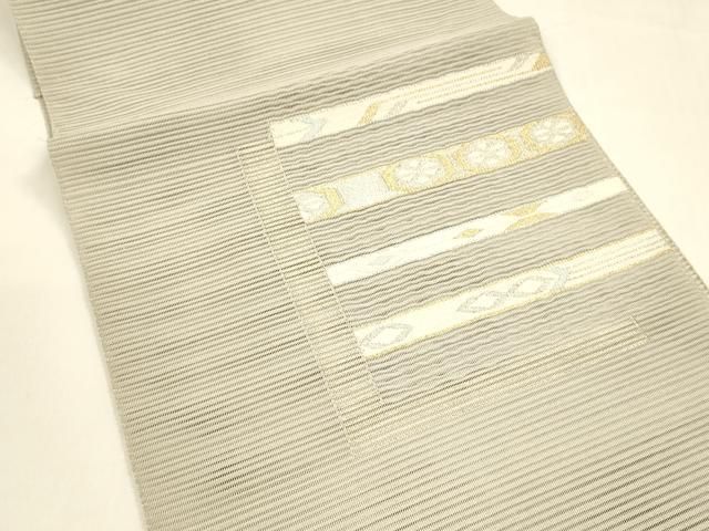 平和屋着物＊夏物 絽綴れ 八寸名古屋帯 抽象文様 金銀糸 正絹