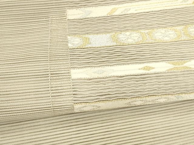 平和屋着物＊夏物 八寸名古屋帯 絽綴れ 抽象文様 金銀糸 正絹