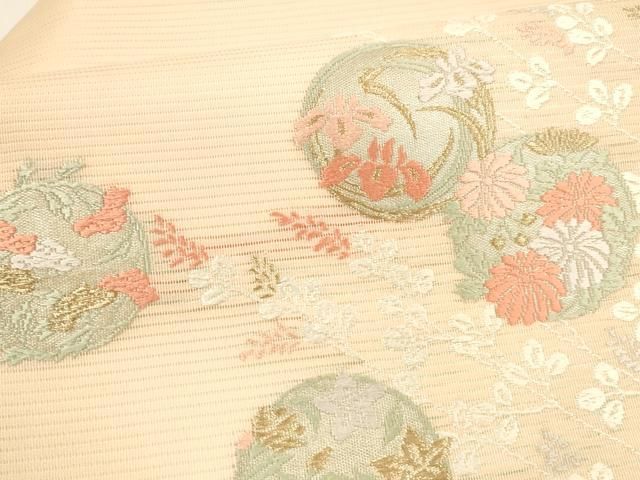  平和屋着物 夏物 九寸名古屋帯 唐織 草花文 金銀糸 正絹 cm 名古屋帯 帯